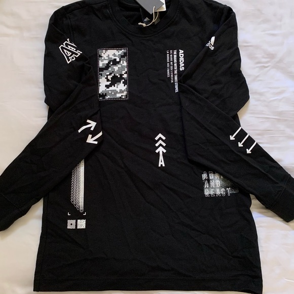 ADIDAS SPORTSWEAR ID GRAPHIC MASHUP ICON RACING LONG SLEEVE TEE MEN'S SIZE XS - Picture 4 of 5